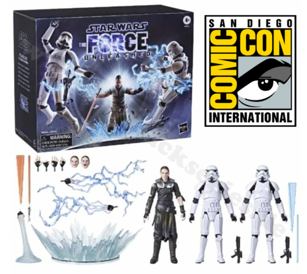 BLACK SERIES THE FORCE UNLEASHED STARKILLER & STORMTROOPERS / SDCC EXCLUSIVE